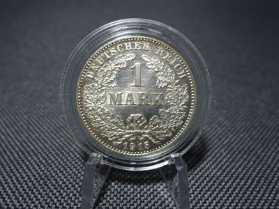 Silbermünze Deutsches Kaiserreich 1915 G 1 Mark Karlsruhe Erhaltung!