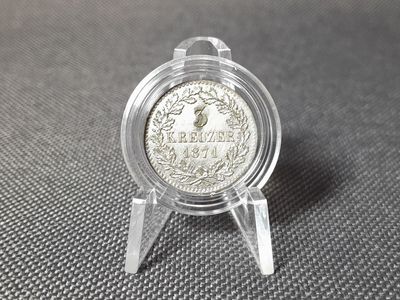 Silbermünze Baden 1871 3 Kreuzer Friedrich Großherzogtum Altdeutschland
