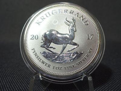 Silbermünze Südafrika 2017 1 Rand Krügerrand Springbok Paul Kruger 1 Oz Unze Silbermünze Südafrika 2017 1 Rand Krügerrand Springbok Paul Kruger 1 Oz Unze