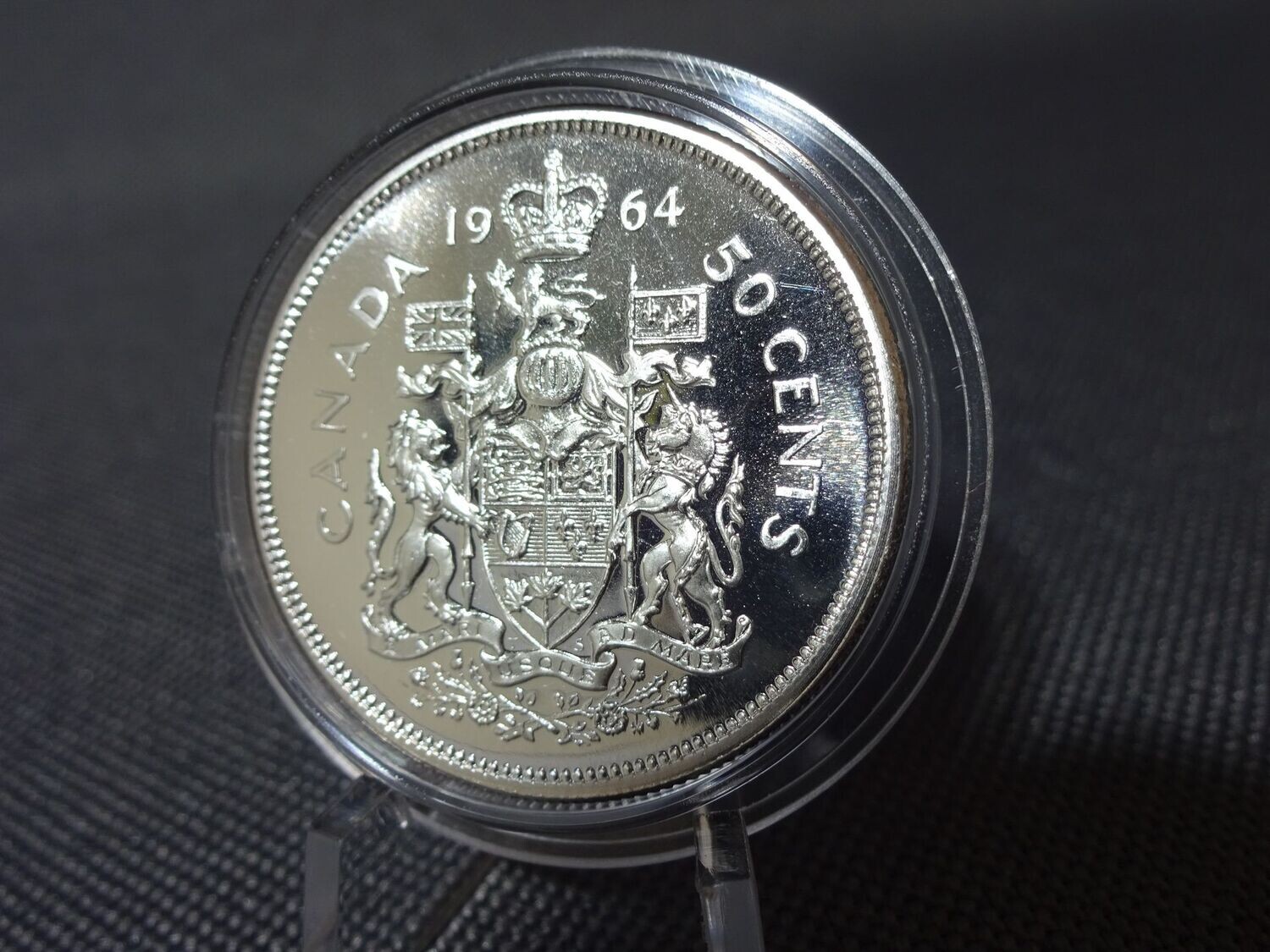 Silbermünze Kanada 1964 50 Cents Wappen Elizabeth II. Erhaltung