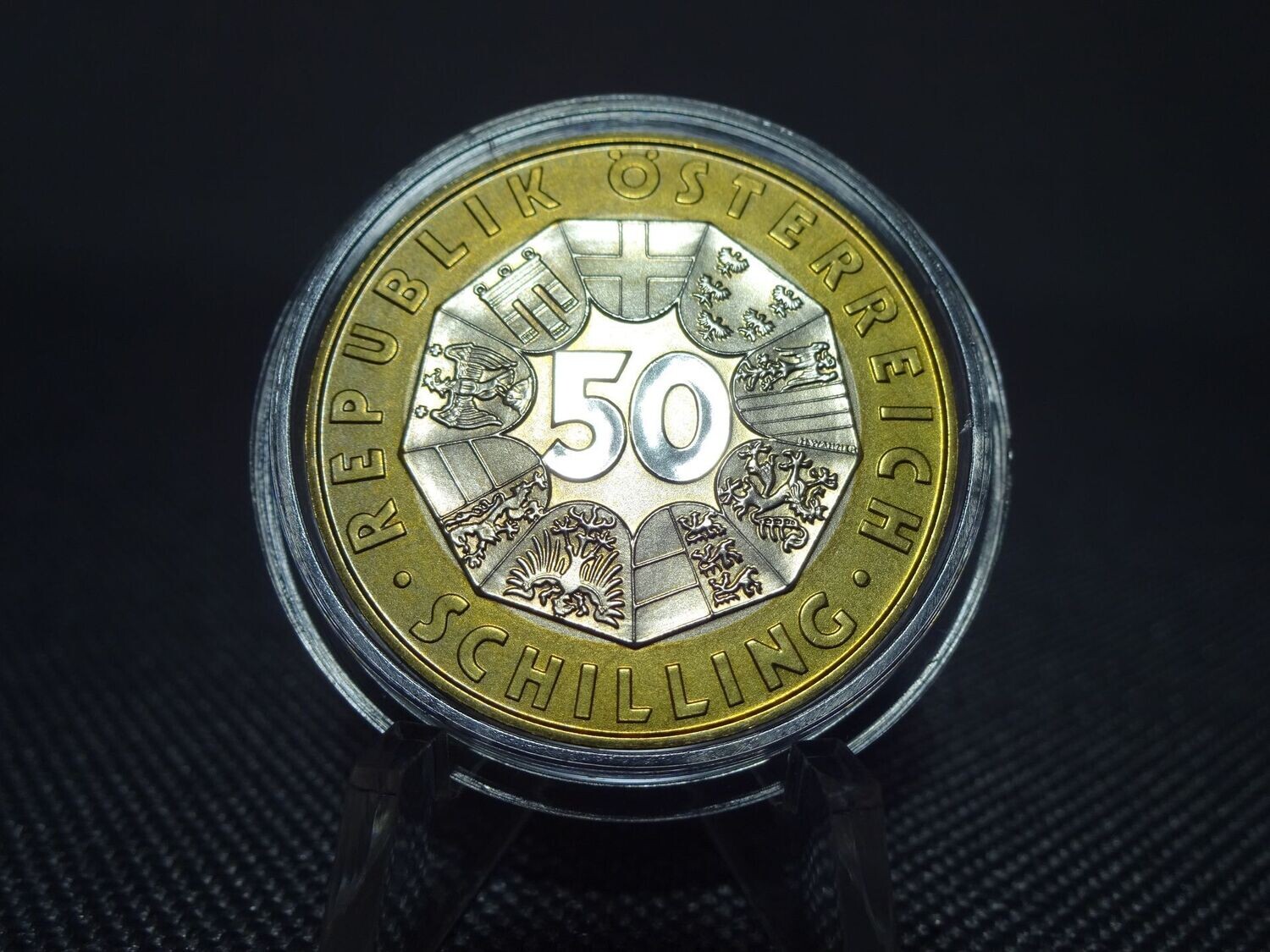 Münze Österreich 1998 50 Schilling EU Präsidentschaft