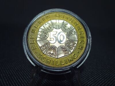 Münze Österreich 1998 50 Schilling EU Präsidentschaft Münze Österreich 1998 50 Schilling EU Präsidentschaft