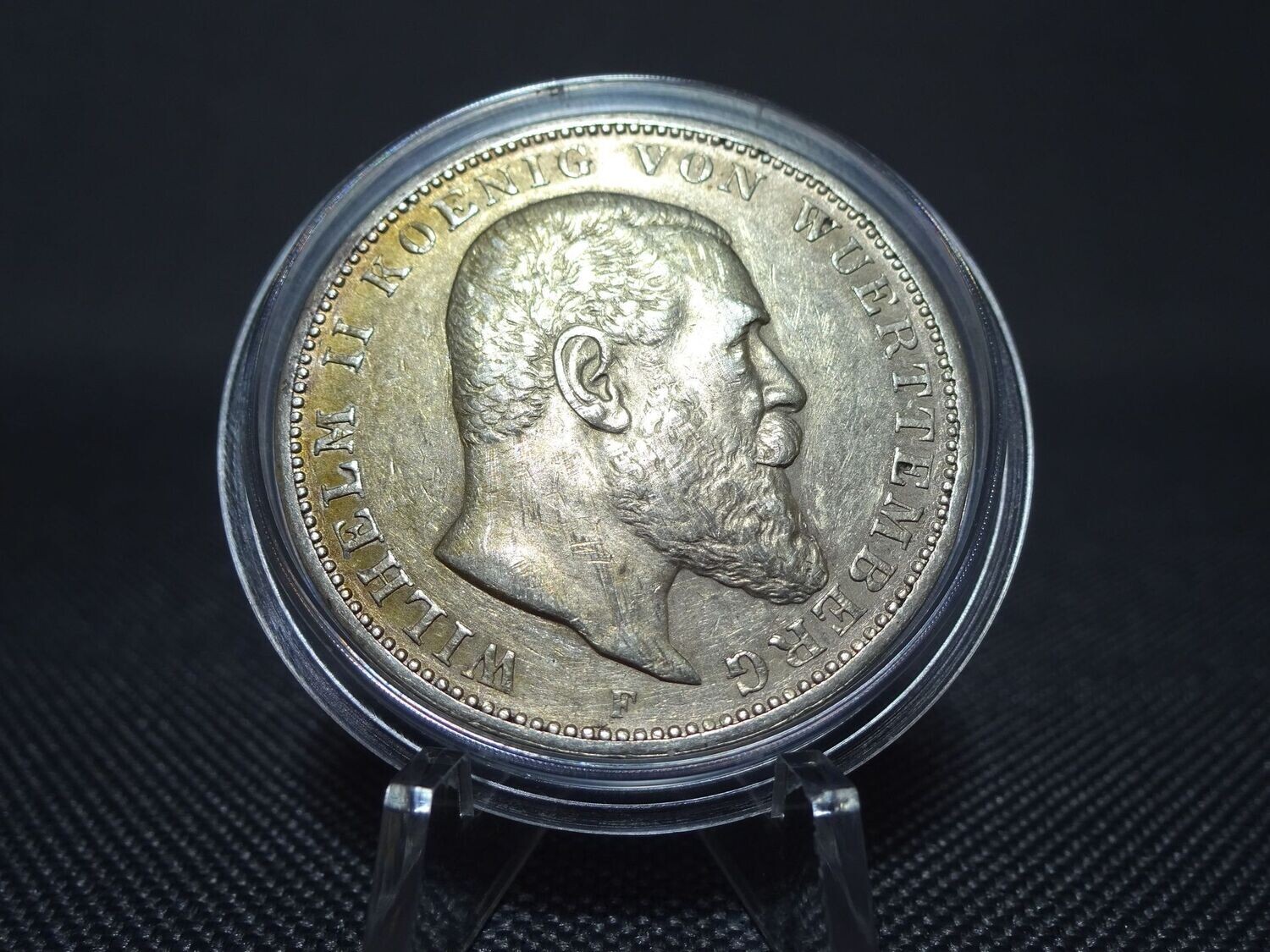 Silbermünze Deutsches Kaiserreich 1909 F 3 Mark Wilhelm II. König Württemberg Silbermünze Deutsches Kaiserreich 1909 F 3 Mark Wilhelm II. König Württemberg