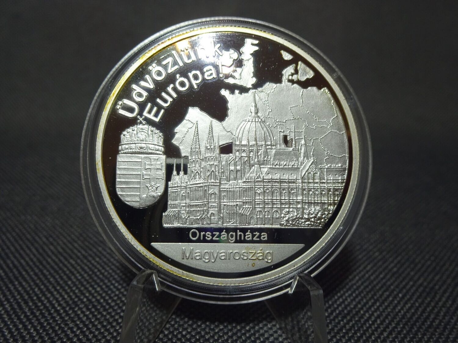 Silbermedaille Ungarn Üdvözlünk Europa Budapest Parlament PP Proof 1 Oz Unze