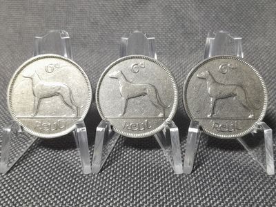 Münzen Set Irland 1928 1934 1940 6 Pence 1 Reul Hund Münzen Set Irland 1928 1934 1940 6 Pence 1 Reul Hund