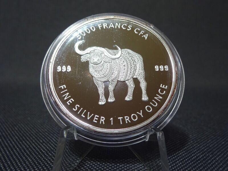 Silbermünze Tschad 2020 5000 Francs Mandala Ochse 1 Oz Unze Silbermünze Tschad 2020 5000 Francs Mandala Ochse 1 Oz Unze