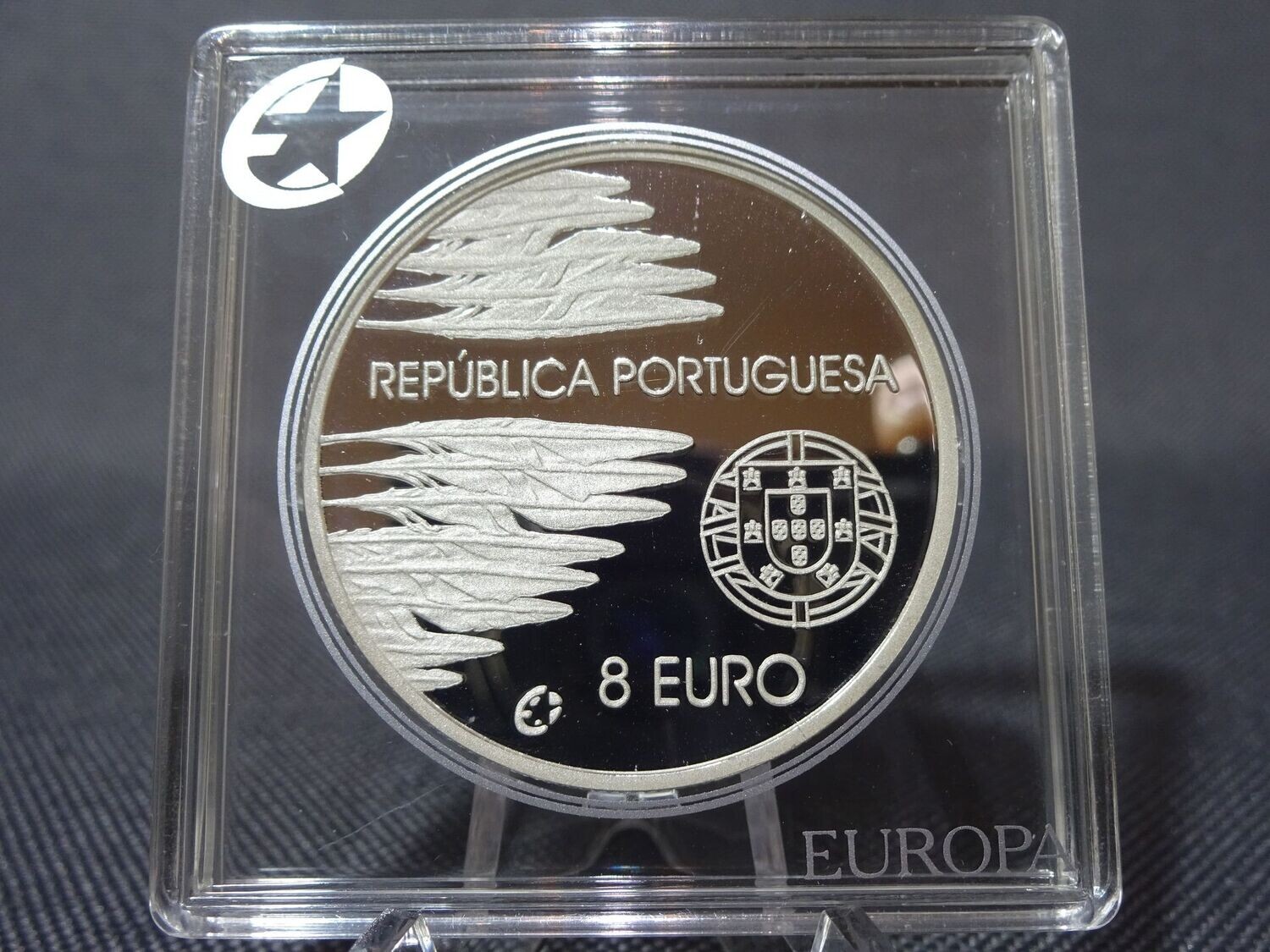 Silbermünze Portugal 2004 8 Euro 60. Jahrestag Ende Weltkrieg II. Europa PP Proof Silbermünze Portugal 2004 8 Euro 60. Jahrestag Ende Weltkrieg II. Europa PP Proof