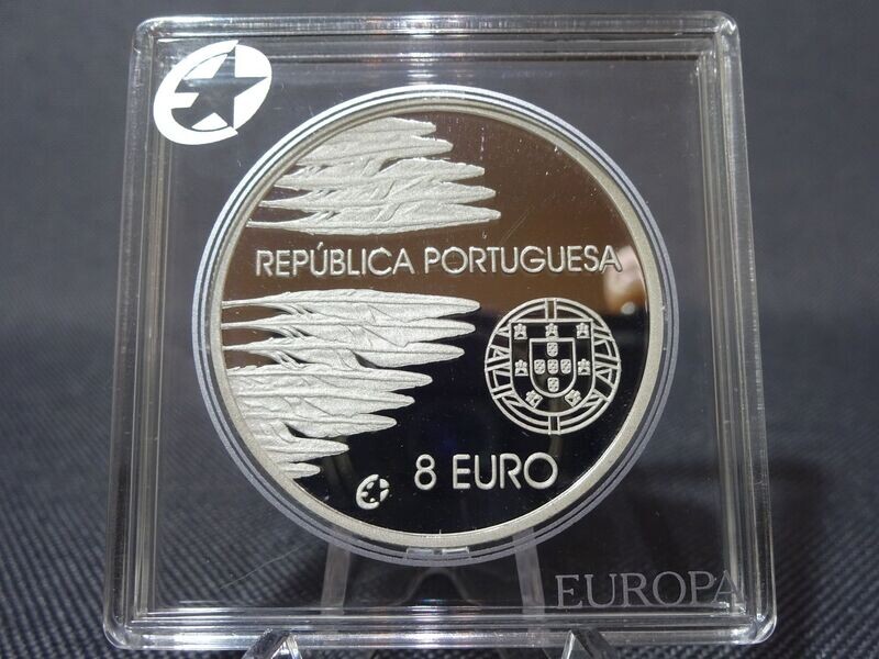 Silbermünze Portugal 2004 8 Euro 60. Jahrestag Ende Weltkrieg II. Europa PP Proof Silbermünze Portugal 2004 8 Euro 60. Jahrestag Ende Weltkrieg II. Europa PP Proof