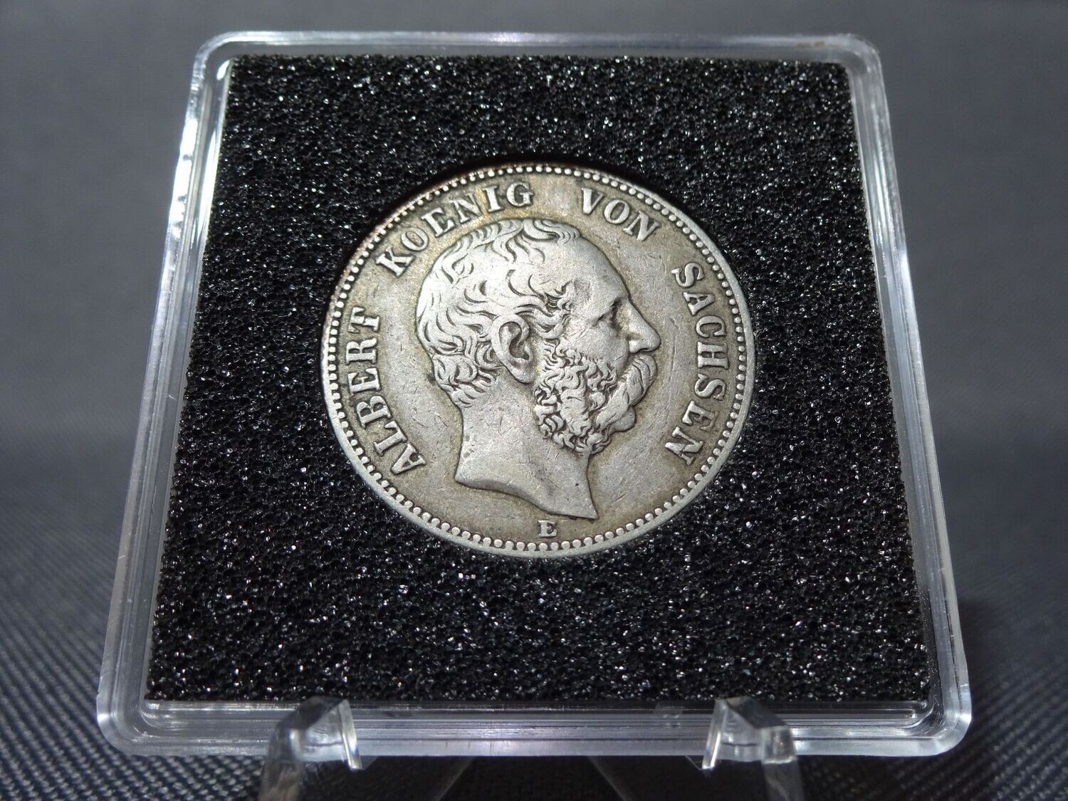 Silbermünze Deutsches Kaiserreich 1876 E 2 Mark Albert König Sachsen