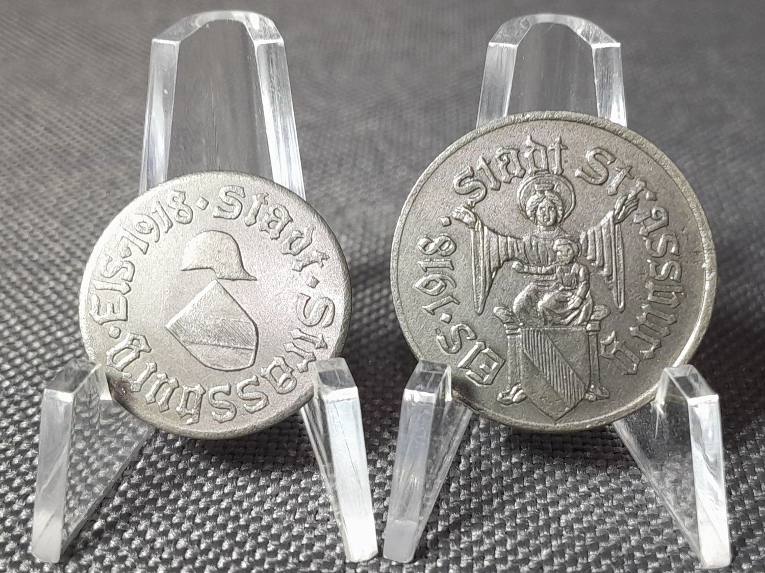 Münzen Set Kriegsgeld 1918 Deutsches Kaiserreich 5 10 Pfennig Strassburg Notgeld
