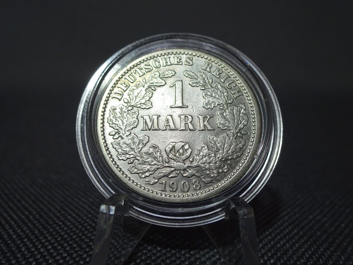 Silbermünze Deutsches Kaiserreich 1908 J 1 Mark Hamburg