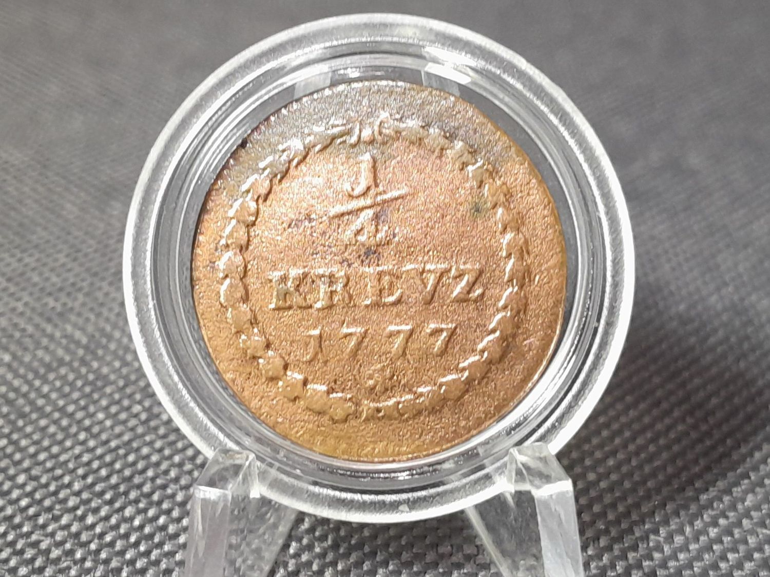 Münze Altdeutschland 1777 1/4 Kreuzer C P Kurfürst Karl Theodor Kurpfalz Patina Münze Altdeutschland 1777 1/4 Kreuzer C P Kurfürst Karl Theodor Kurpfalz Patina