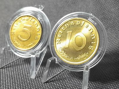 Münzen Set Drittes Reich 1937 1939 5 10 Reichspfennig A Berlin Erhaltung!