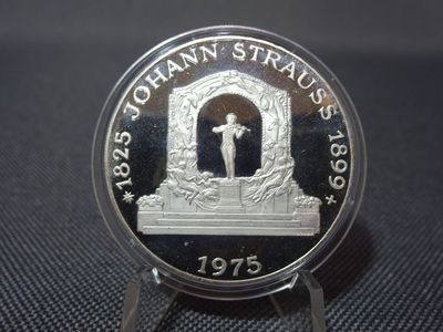 Silbermünze Österreich 1975 100 Schilling Johann Strauss 1825 - 1899 PP Proof Silbermünze Österreich 1975 100 Schilling Johann Strauss 1825 - 1899 PP Proof