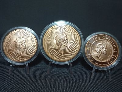 Medaillen Set USA Skull Queen Elisabeth II. License Murder God Save Criminal Elite Kupfer 1 & 2 Oz Unze