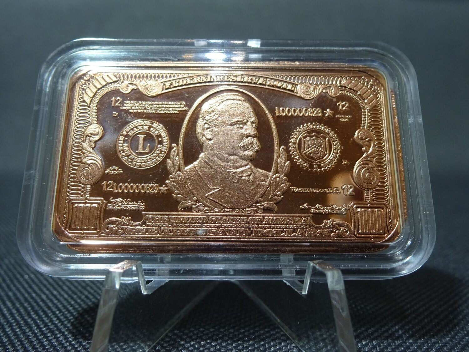 Kupferbarren USA 1000 Dollar Banknote Grover Cleveland 1 Oz Unze