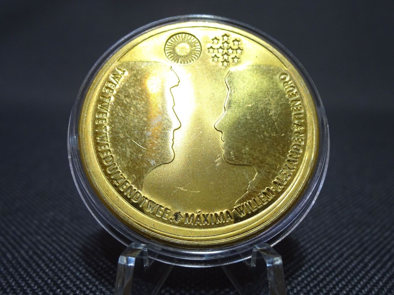 Silbermünze 2002 10 Euro Niederlande Königliche Hochzeit Vergoldet