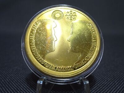 Silbermünze 2002 10 Euro Niederlande Königliche Hochzeit Vergoldet