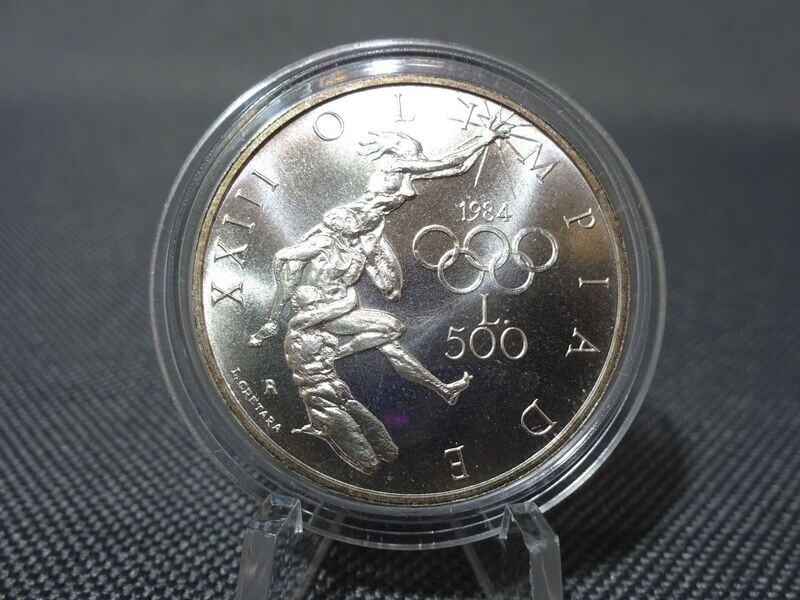 Silbermünze San Marino 1984 500 Lire Olympiade XXIII. USA Los Angeles Silbermünze San Marino 1984 500 Lire Olympiade XXIII. USA Los Angeles