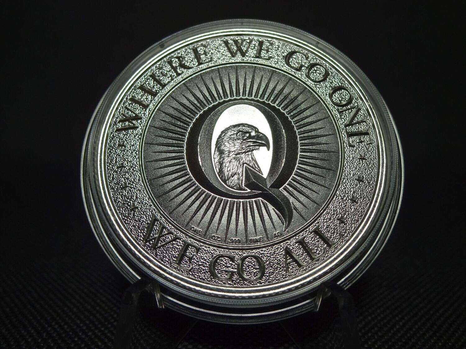 Silbermedaille USA Q-Anon WWGOWGA Adler Eagle 1 Oz Unze Silbermedaille USA Q-Anon WWGOWGA Adler Eagle 1 Oz Unze