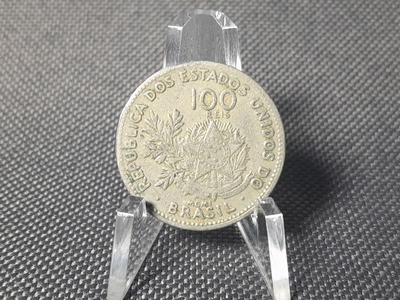 Münze Brasilien 1901 100 Reis Estados Brasil Münze Brasilien 1901 100 Reis Estados Brasil