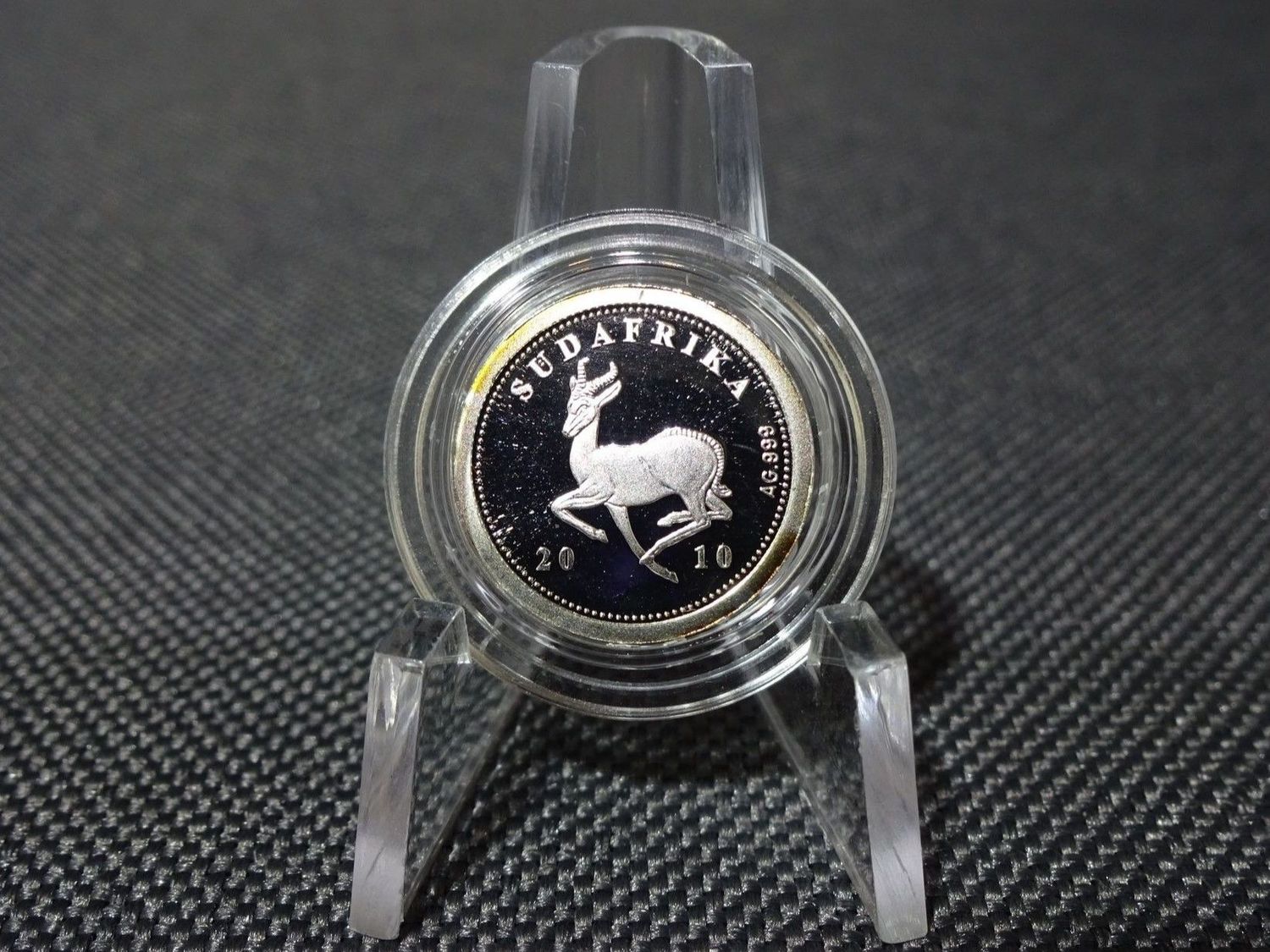 Silbermedaille Südafrika 2010 Springbok Fussball Weltmeister Deutschland PP Proof 1/25 Oz Unze