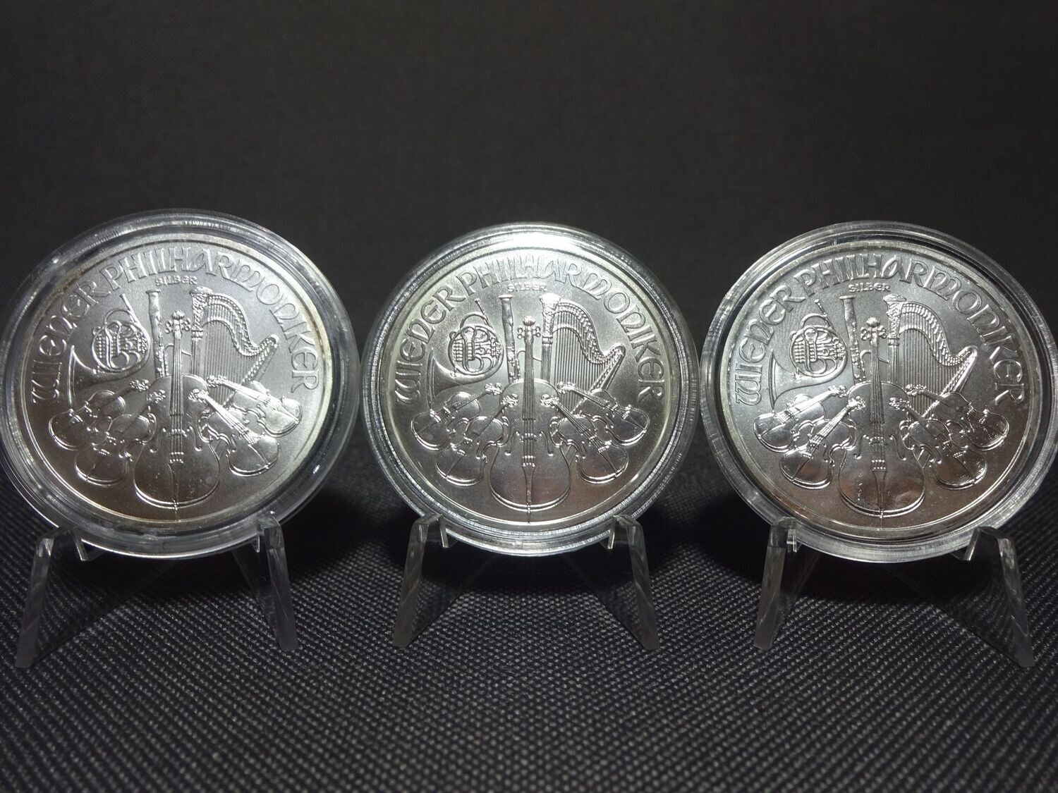 Silbermünzen Set 2018 2019 2020 Österreich 1,5 Euro Wiener Philharmoniker 1 Oz Unze
