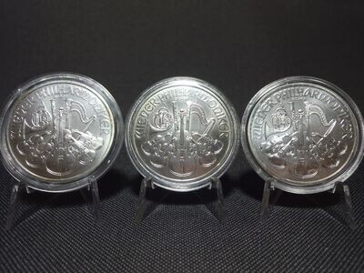 Silbermünzen Set 2018 2019 2020 Österreich 1,5 Euro Philharmoniker 1 Oz Unze Silbermünzen Set 2018 2019 2020 Österreich 1,5 Euro Philharmoniker 1 Oz Unze