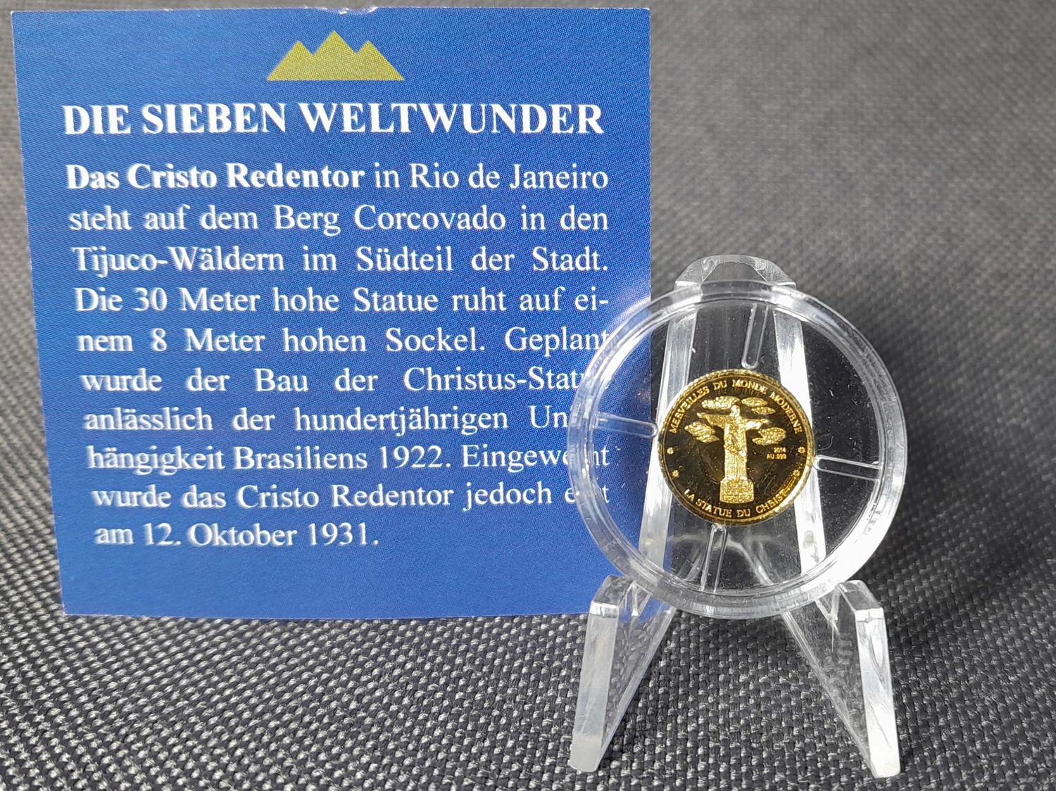 Goldmünze Niger 2014 100 Francs Cristo Redentor Christus Statue Brasilien Weltwunder PP Proof 0,5 Goldmünze Niger 2014 100 Francs Cristo Redentor Christus Statue Brasilien Weltwunder PP Proof 0,5