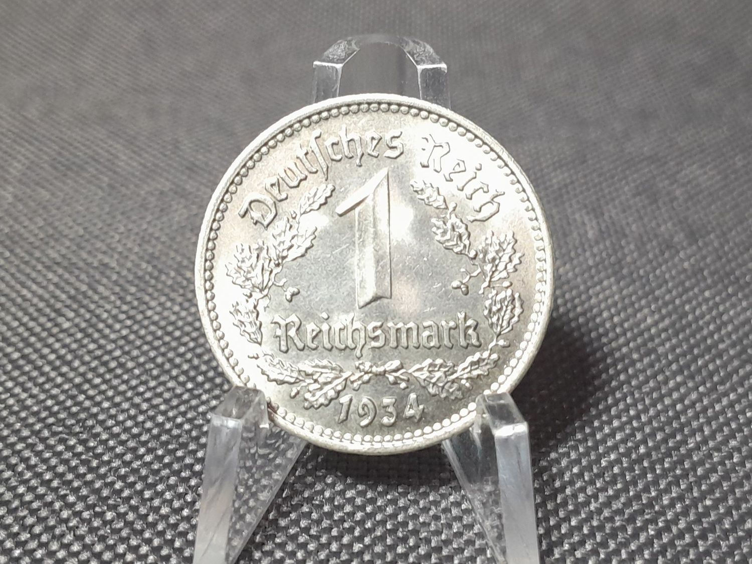 Münze Drittes Reich 1934 F 1 Reichsmark Stuttgart Erhaltung! Münze Drittes Reich 1934 F 1 Reichsmark Stuttgart Erhaltung!