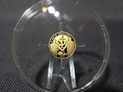 Goldmünze Frankreich 2012 5 Euro 20 Jahre Eurokorps PP Proof 0,5 g