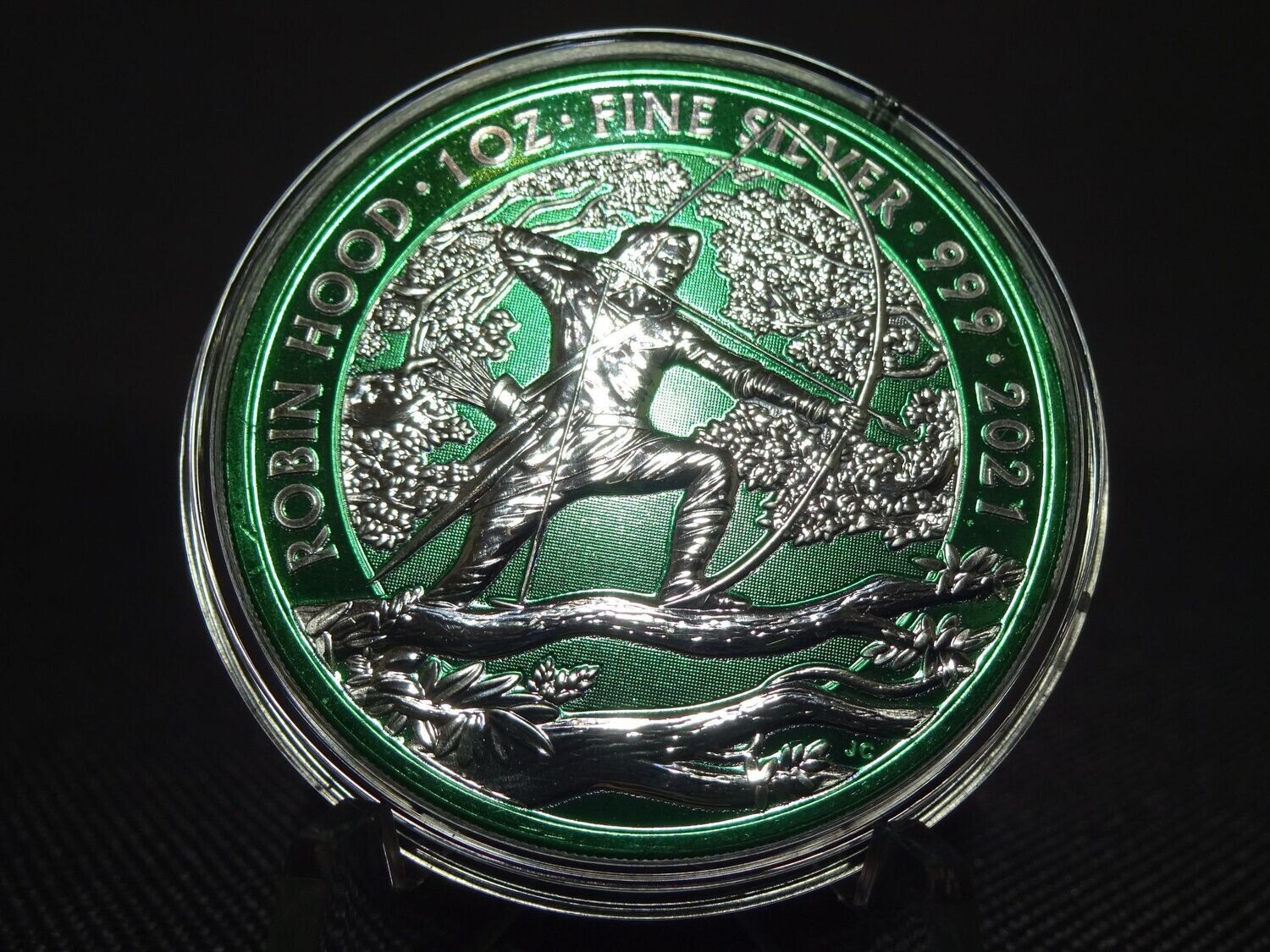 Silbermünze England 2021 2 Pounds Robin Hood Space Green Farbe 1 Oz Unze Silbermünze England 2021 2 Pounds Robin Hood Space Green Farbe 1 Oz Unze