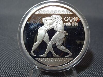 Silbermünze Griechenland 1996 1000 Drachmen Ringen Olympia PP Proof 1 Oz Unze