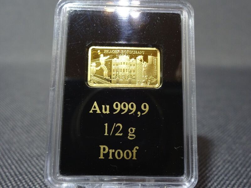 Goldbarren Deutschland Prager Botschaft Proof 0,5 g Goldbarren Deutschland Prager Botschaft Proof 0,5 g