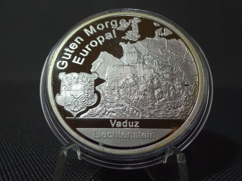 Silbermedaille Hallo Europa Liechtenstein Vaduz Guten Morgen PP Proof 1 Oz Unze Silbermedaille Hallo Europa Liechtenstein Vaduz Guten Morgen PP Proof 1 Oz Unze