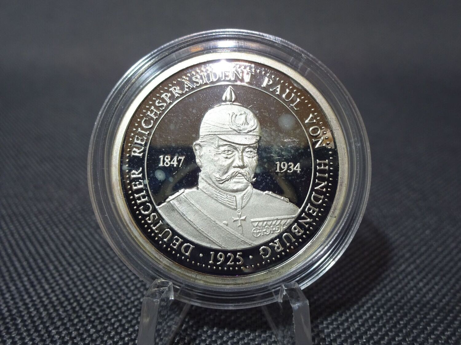 Silbermedaille Deutschland Paul von Hindenburg 1925 Reichspräsident Höhepunkte Deutscher Geschichte Proof
