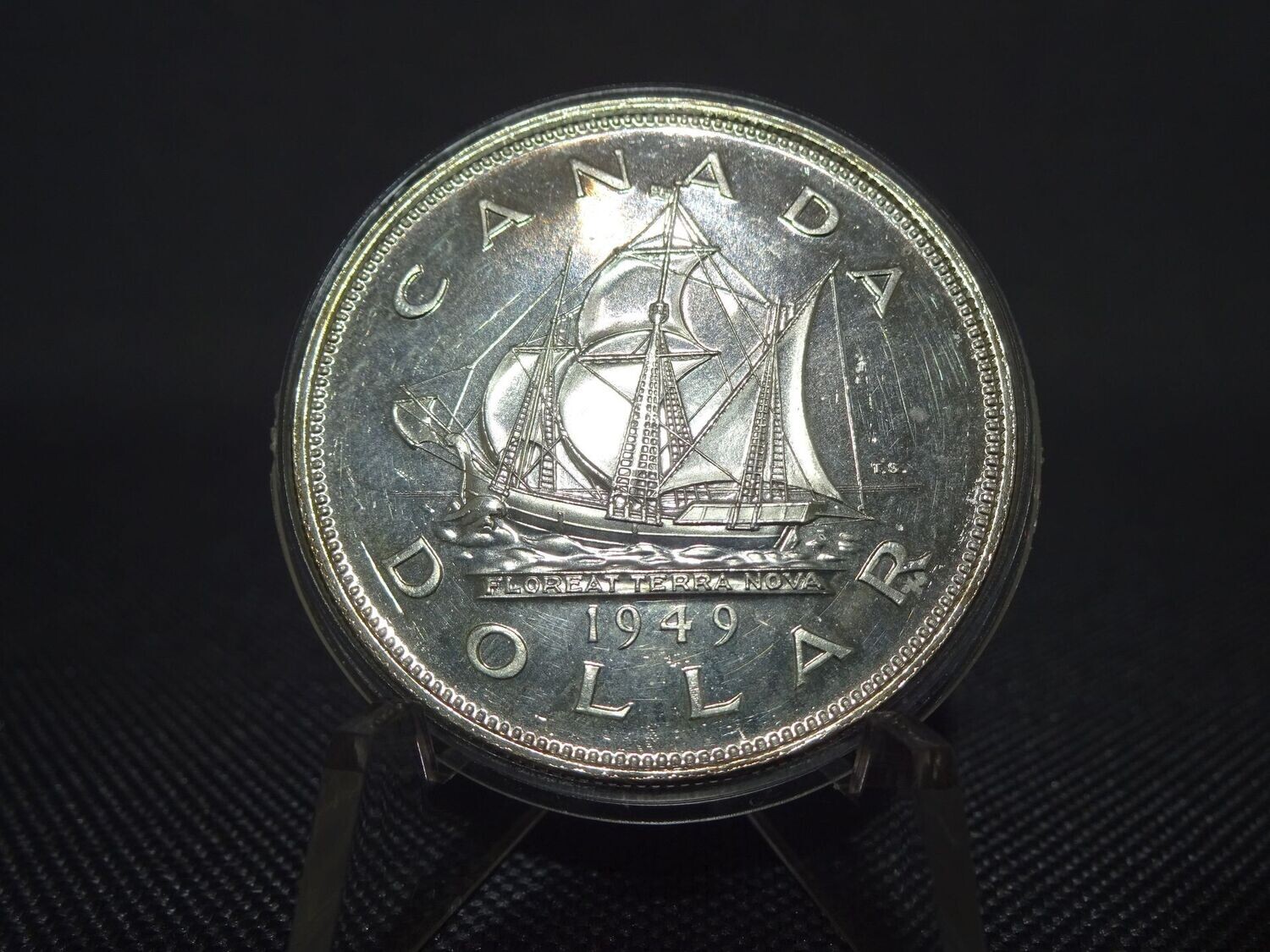 Silbermünze Kanada 1949 1 Dollar Beitritt Neufundland George VI.