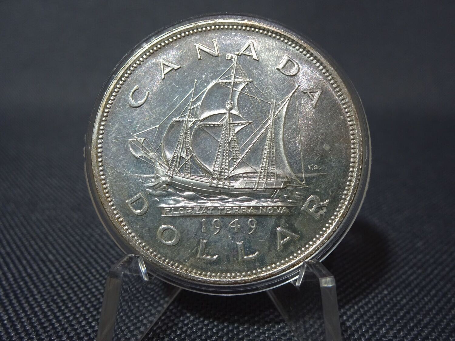 Silbermünze Kanada 1949 1 Dollar Beitritt Neufundland King George VI. Silbermünze Kanada 1949 1 Dollar Beitritt Neufundland King George VI.