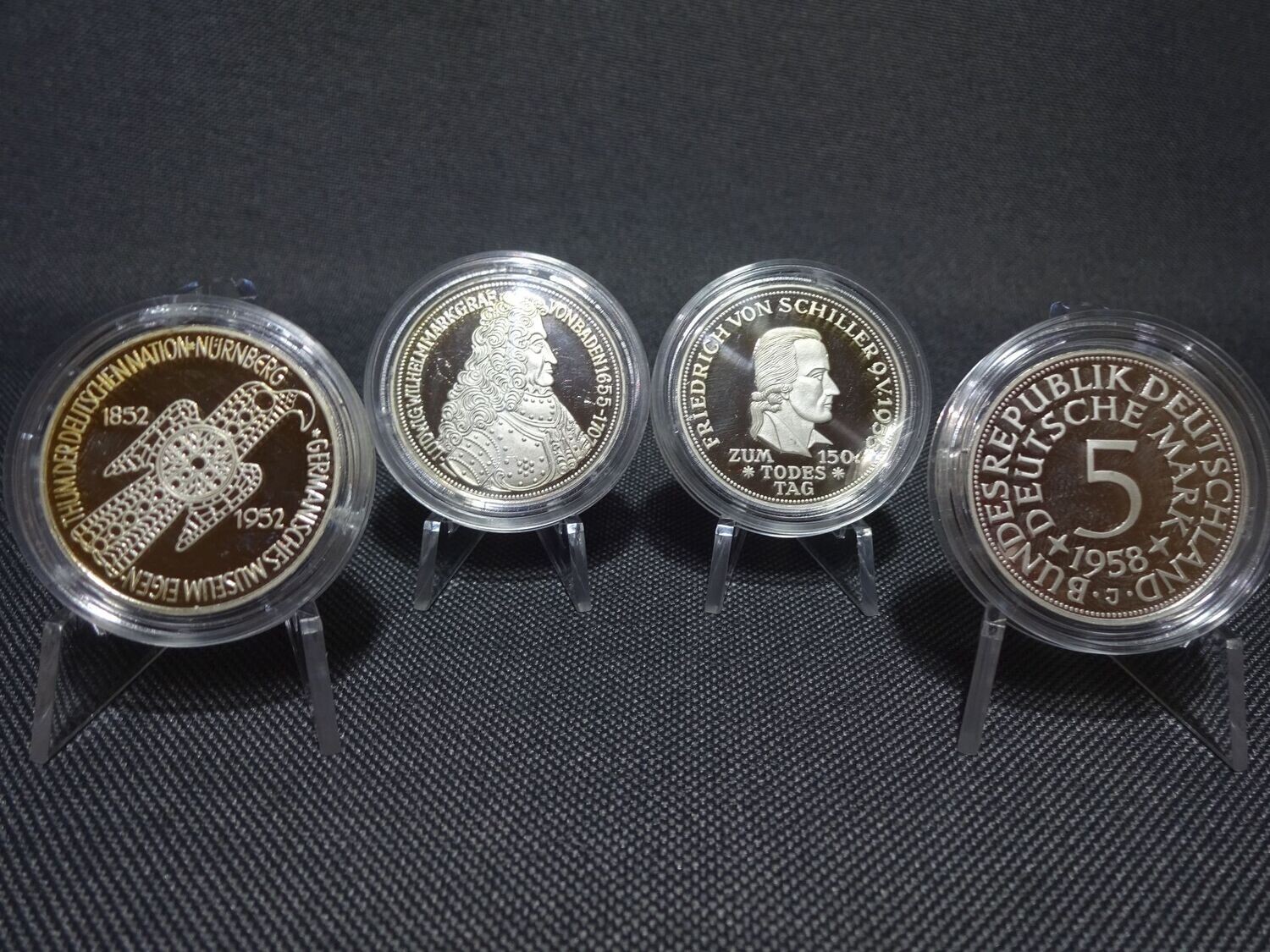 Silbermünzen Deutschland Set 5 Mark Replikat 2002 Germanisches Museum Schiller Hamburg Markgraf Heiermann Silberadler PP Silbermünzen Deutschland Set 5 Mark Replikat 2002 Germanisches Museum Schiller Hamburg Markgraf Heiermann Silberadler PP