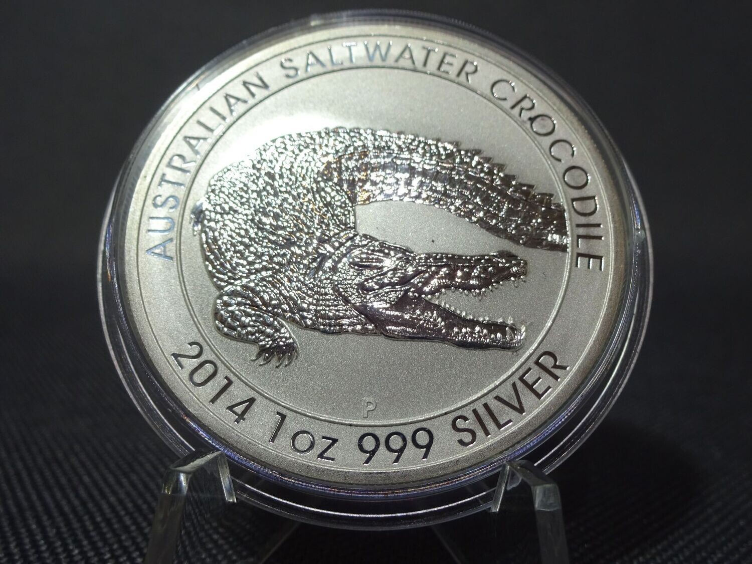 Silbermünze Australien 2014 1 Dollar Saltwater Crocodile Salzwasser 1 Oz Unze