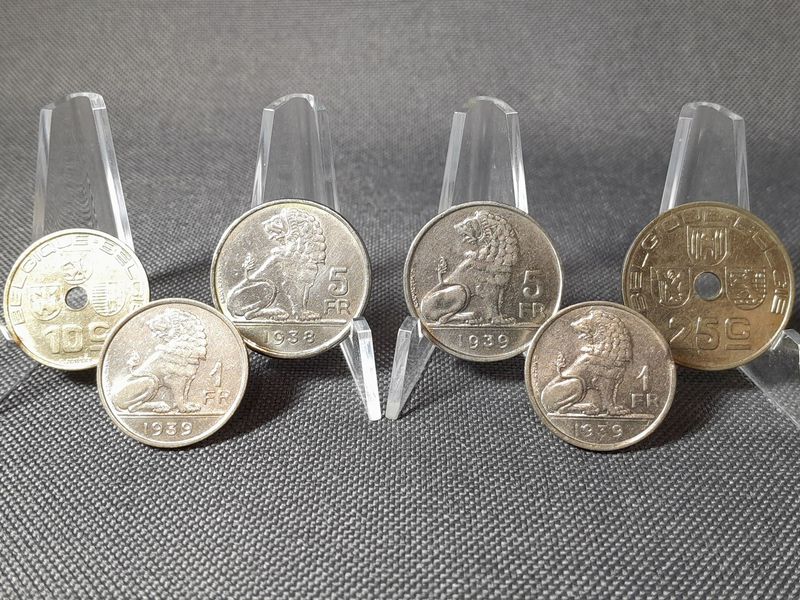 Münzen Set Belgien 1938 1939 10 25 Cent 1 5 Francs Münzen Set Belgien 1938 1939 10 25 Cent 1 5 Francs