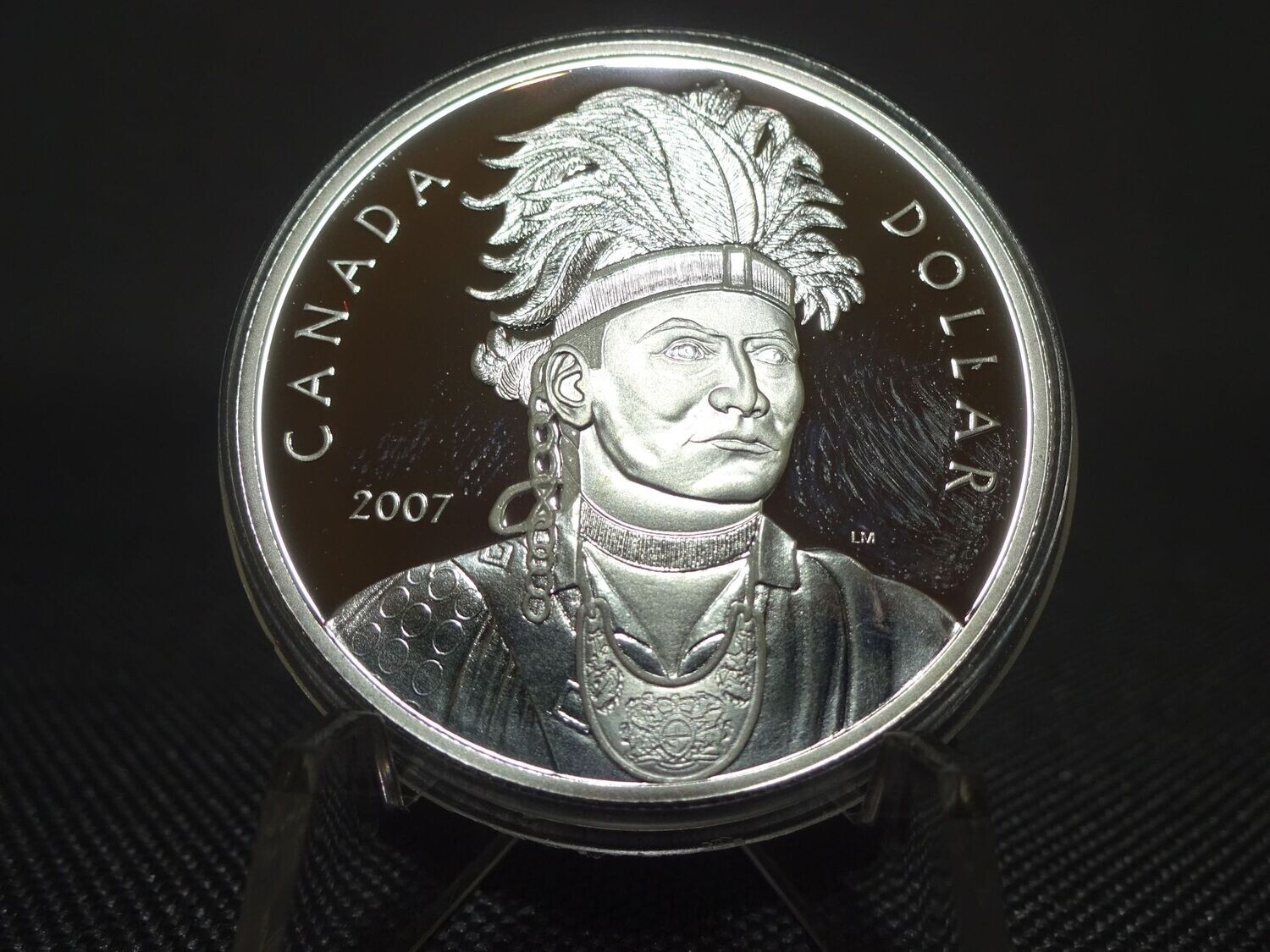 Silbermünze Kanada 2007 1 Dollar Indianer Thayendanegea Ureinwohner PP Proof
