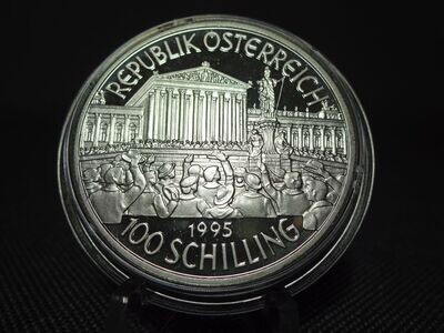 Silbermünze Österreich 1995 100 Schilling Parlament 1. Republik 1918 - 1938 PP Proof Silbermünze Österreich 1995 100 Schilling Parlament 1. Republik 1918 - 1938 PP Proof