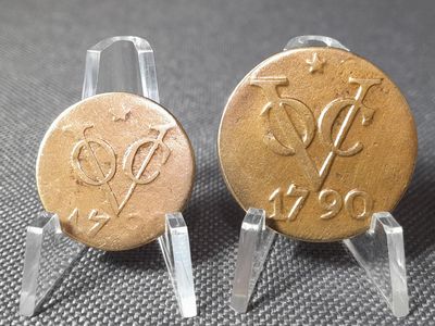 Münzen Set 1790 1 2 Duit Deut ★ über VOC Niederländisch Indien