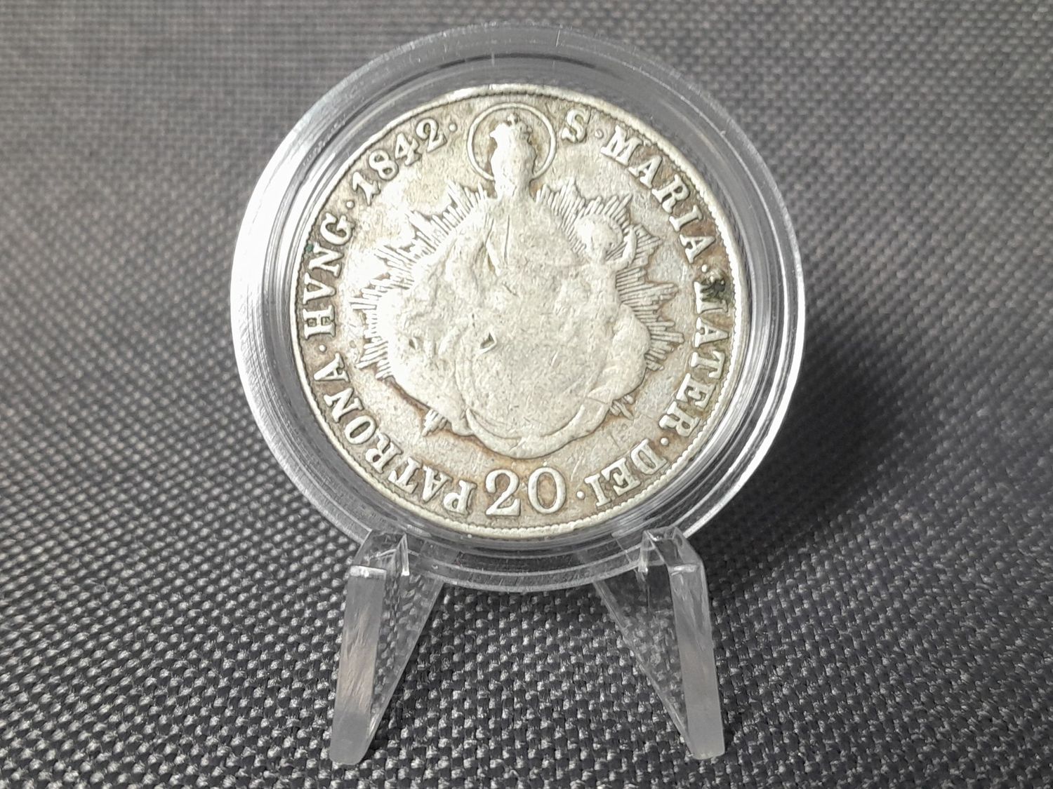 Silbermünze Ungarn 1842 20 Kreuzer König Ferdinand I. Patrona Maria Mater