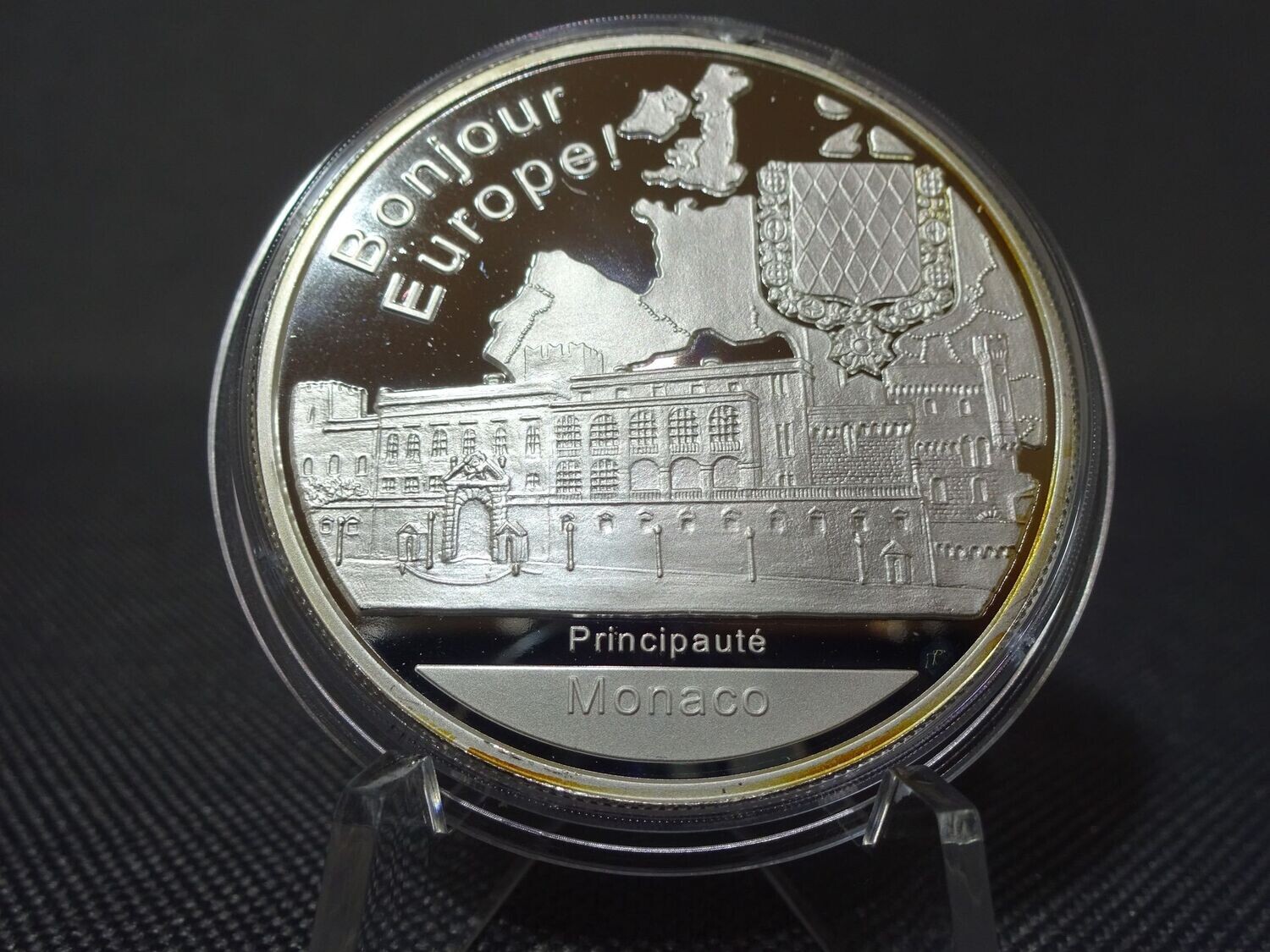 Silbermedaille Hallo Europa Monaco Fürstentum Bonyour PP Proof 1 Oz Unze