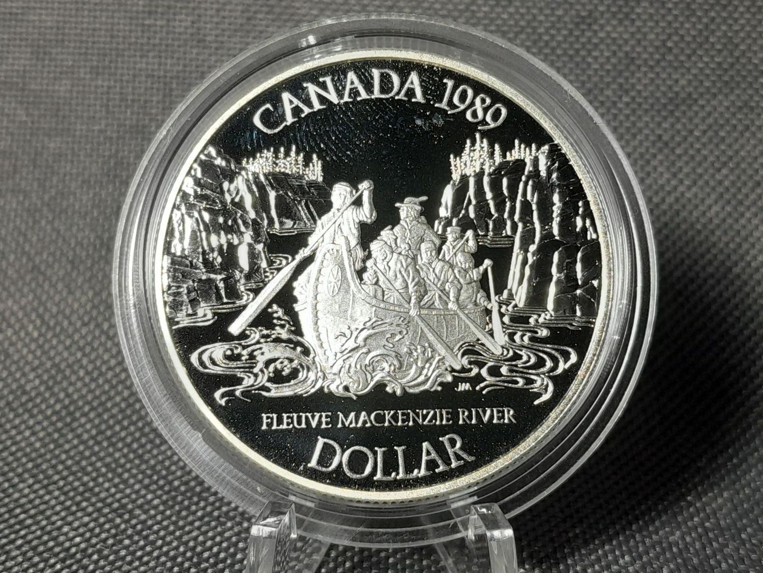 Silbermünze Kanada 1989 1 Dollar Mackenzie River Queen Elizabeth II. Silbermünze Kanada 1989 1 Dollar Mackenzie River Queen Elizabeth II.