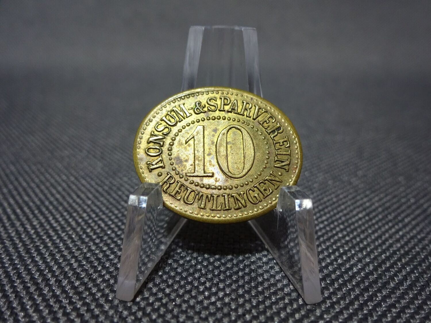 Wertmarke Weimarer Republik 1924 - 1930 10 Pfennig Konsum Sparverein Reutlingen Jeton Token Wertmarke Weimarer Republik 1924 - 1930 10 Pfennig Konsum Sparverein Reutlingen Jeton Token