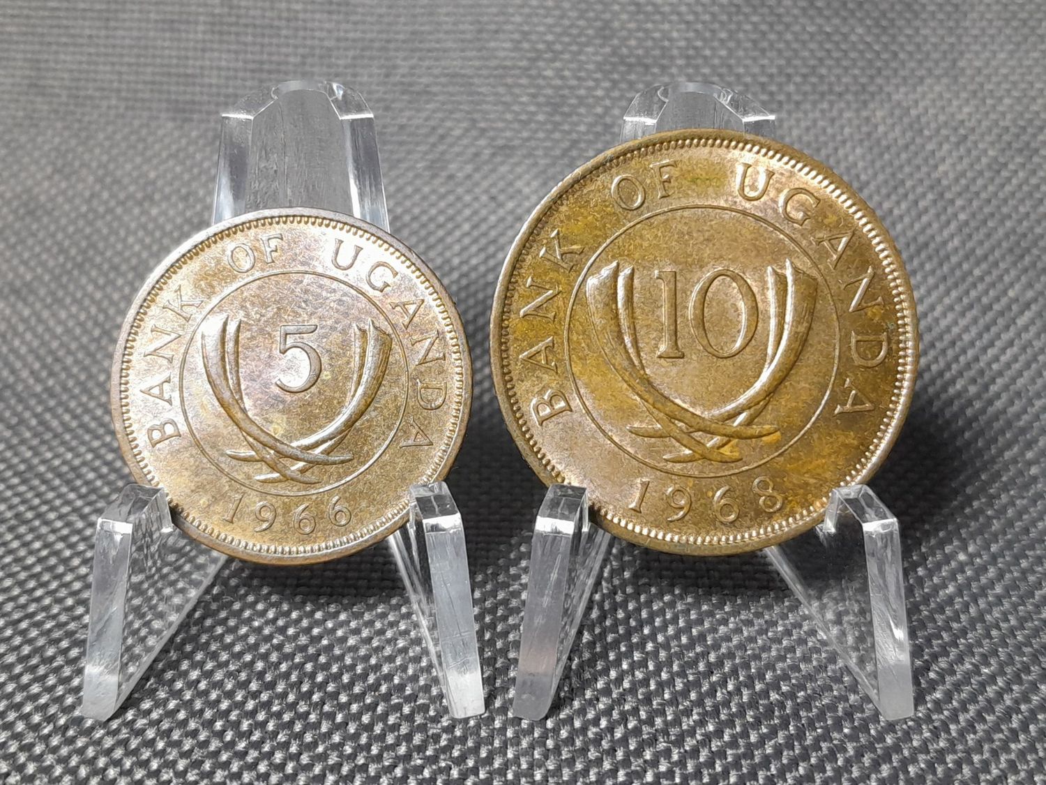 Münzen Set Uganda 1966 1968 5 10 Cents Erhaltung