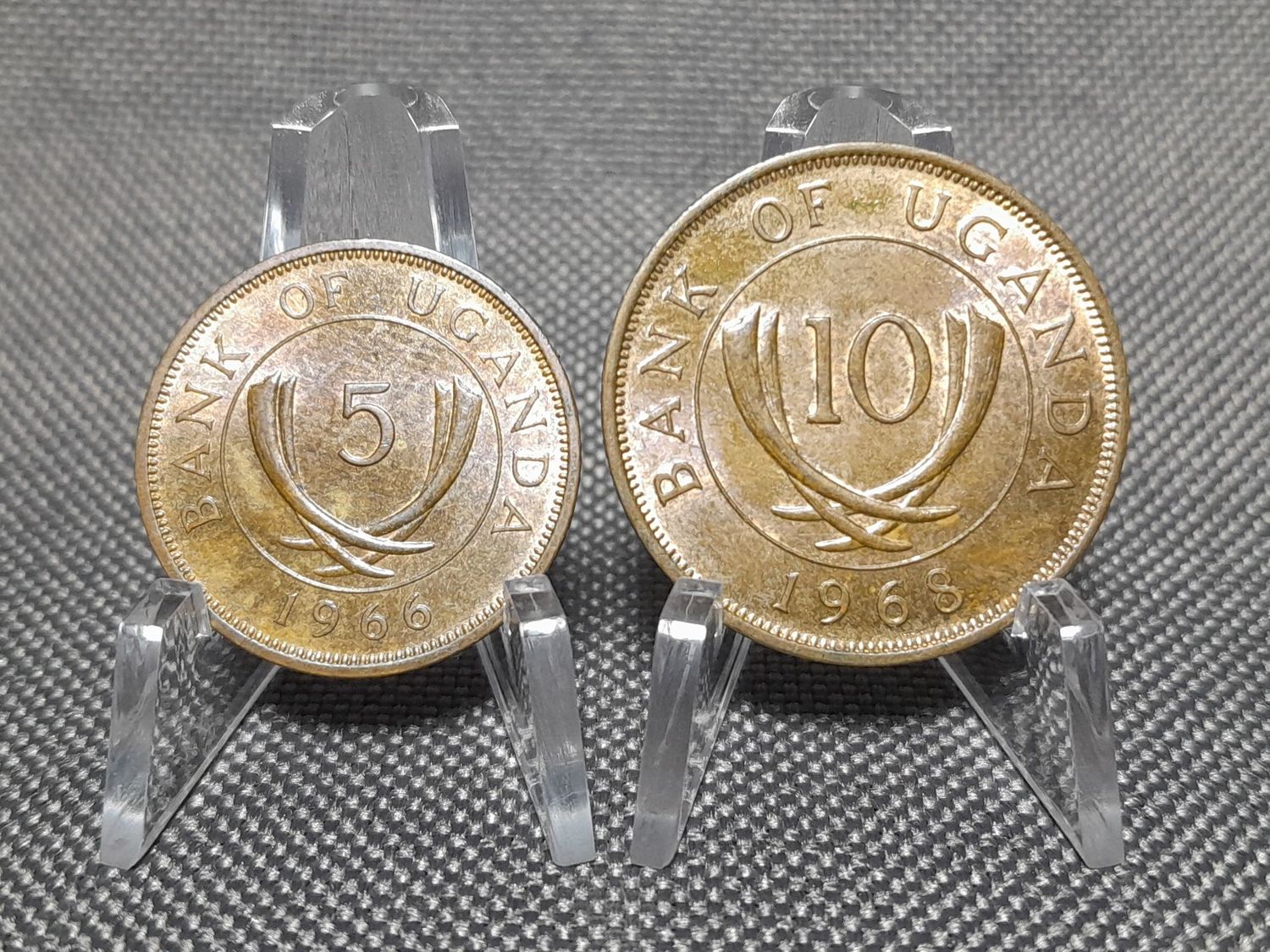 Münzen Set Uganda 1966 1968 5 10 Cents Erhaltung